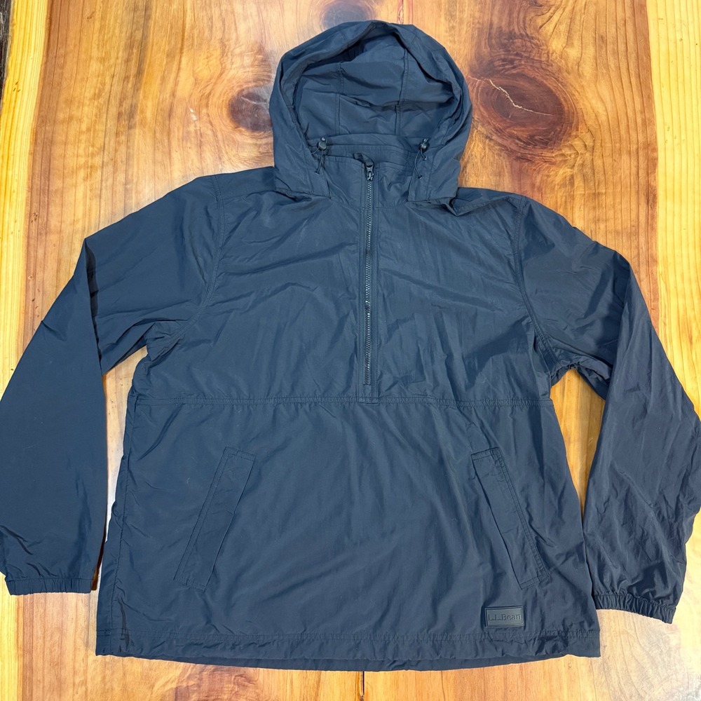 L.L Bean Jacket Men's XXL Reg Anorak 524508 Nylon Lightweight Shirt Hoody Vv2